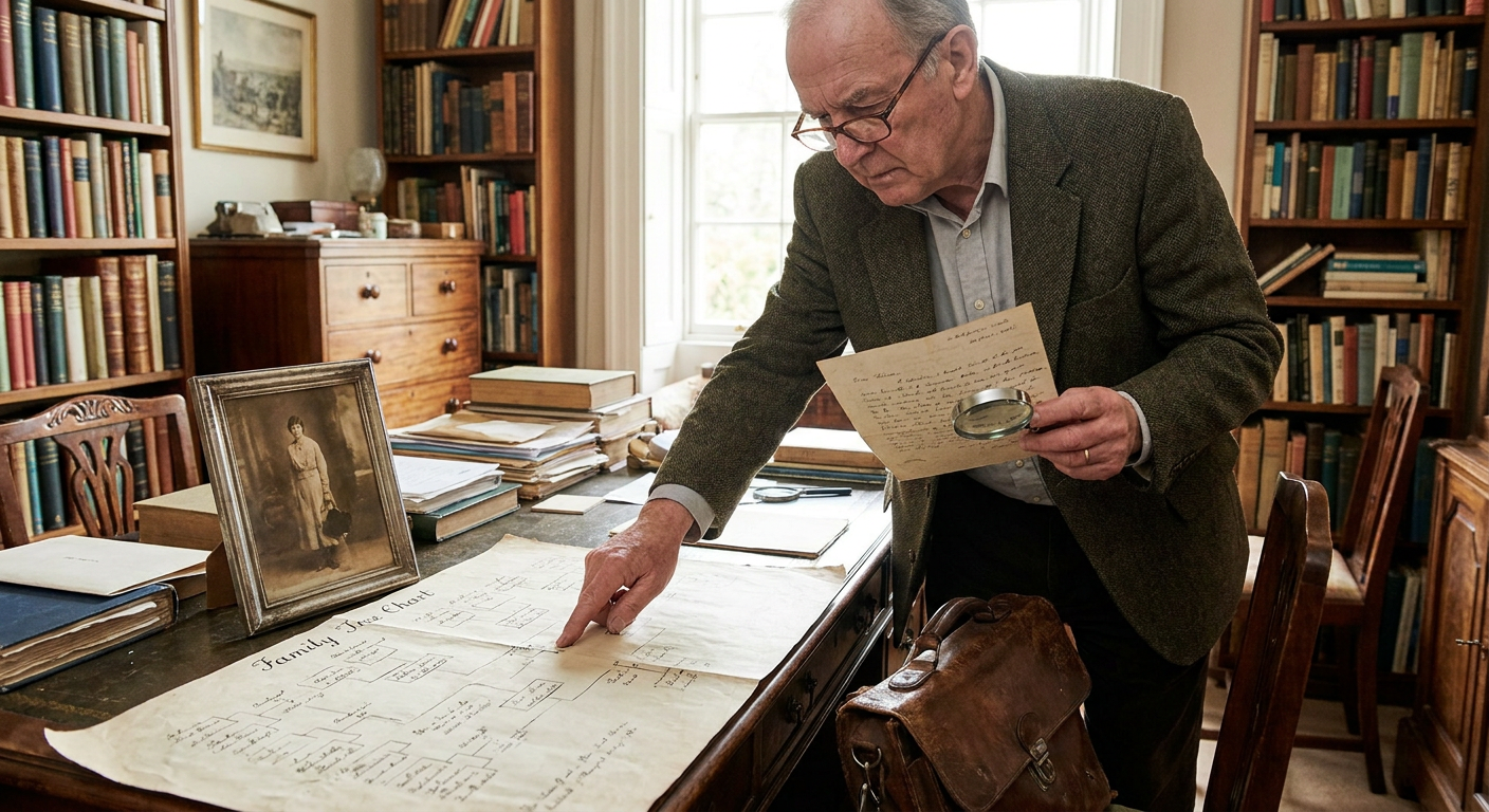 A detective's evidence board with photos and connected strings, illustrating the process of building a case.